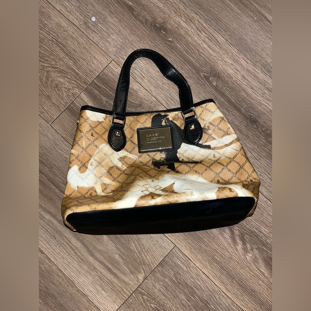 LAMB Gwen Stefani Vintage Icon Stencil Pattern Percy Satchel Handbag